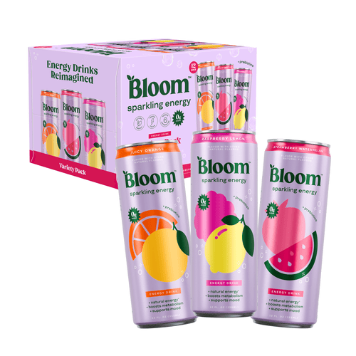 Bloom Nutrition Sparkling Energy Drink Variety Pack 12 fl oz Cans 12 Pack