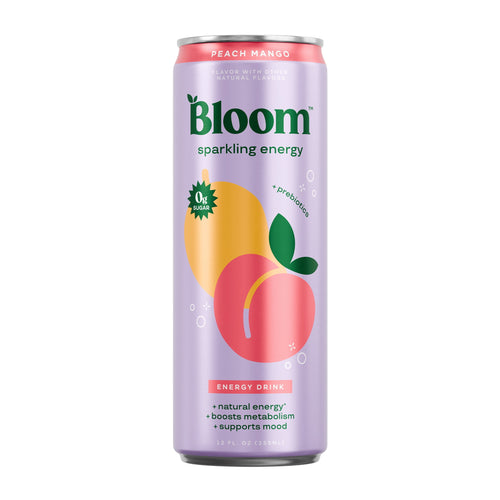 Bloom Nutrition Sparkling Peach Mango Energy Drink 12 fl oz Single Can