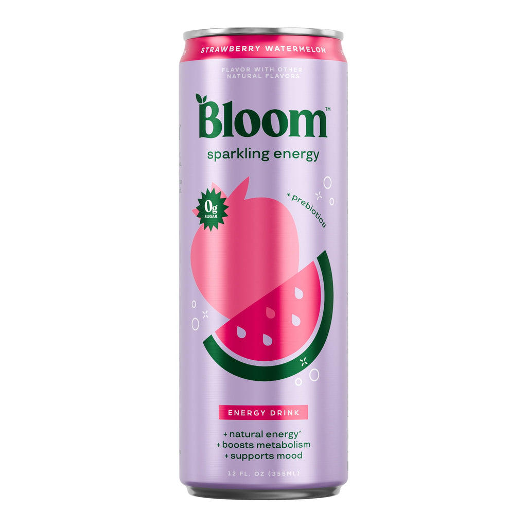 Bloom Nutrition Sparkling Energy Drink Strawberry Watermelon 12 fl oz Single Can