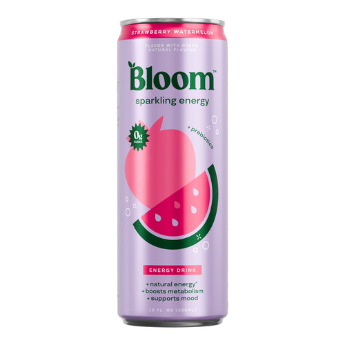 Bloom Nutrition Sparkling Energy Drink Strawberry Watermelon 12 fl oz Single Can