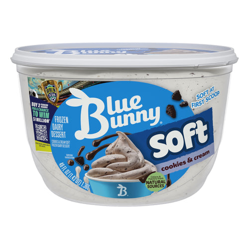 Blue Bunny Soft Cookies & Cream Frozen Dairy Dessert 46 Fl Oz