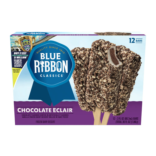 Blue Ribbon Classics Chocolate Eclair Frozen Dessert Bars 12 Count 36 Fl Oz