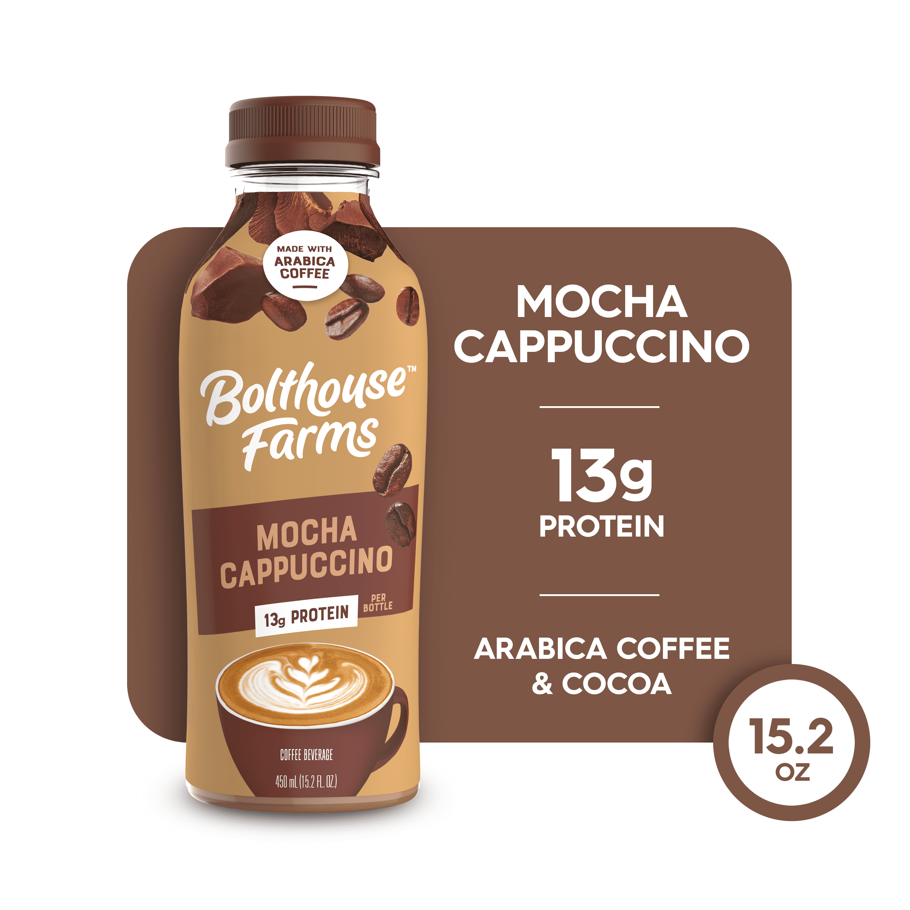 Bolthouse Farms Perfectly Protein Mocha Cappuccino Naturally Caffeinated Medium-Dark Roast Coffee 15.2 fl oz Bottle