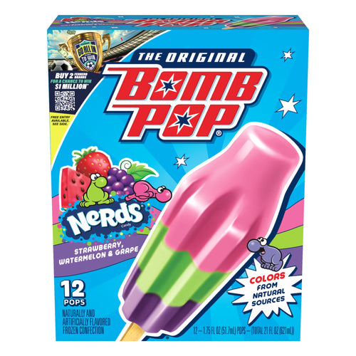 Bomb Pop Nerds Freeze Ice Pops 12 Count 21 Fl Oz
