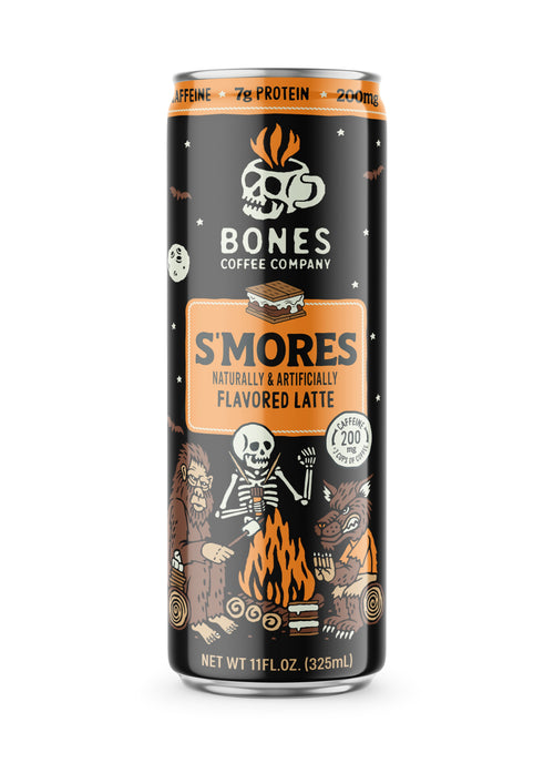 Bones Coffee Company S'mores Naturally Caffeinated Medium Roast Cold Brew Latte 11 fl oz Can