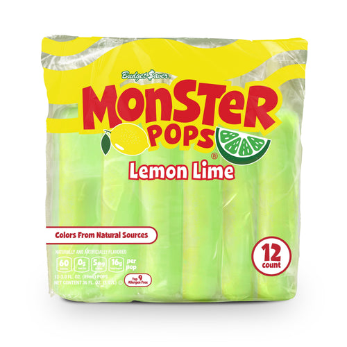 Budget Saver Monster Pops Lemon Lime 12 Count 2.6 Lb