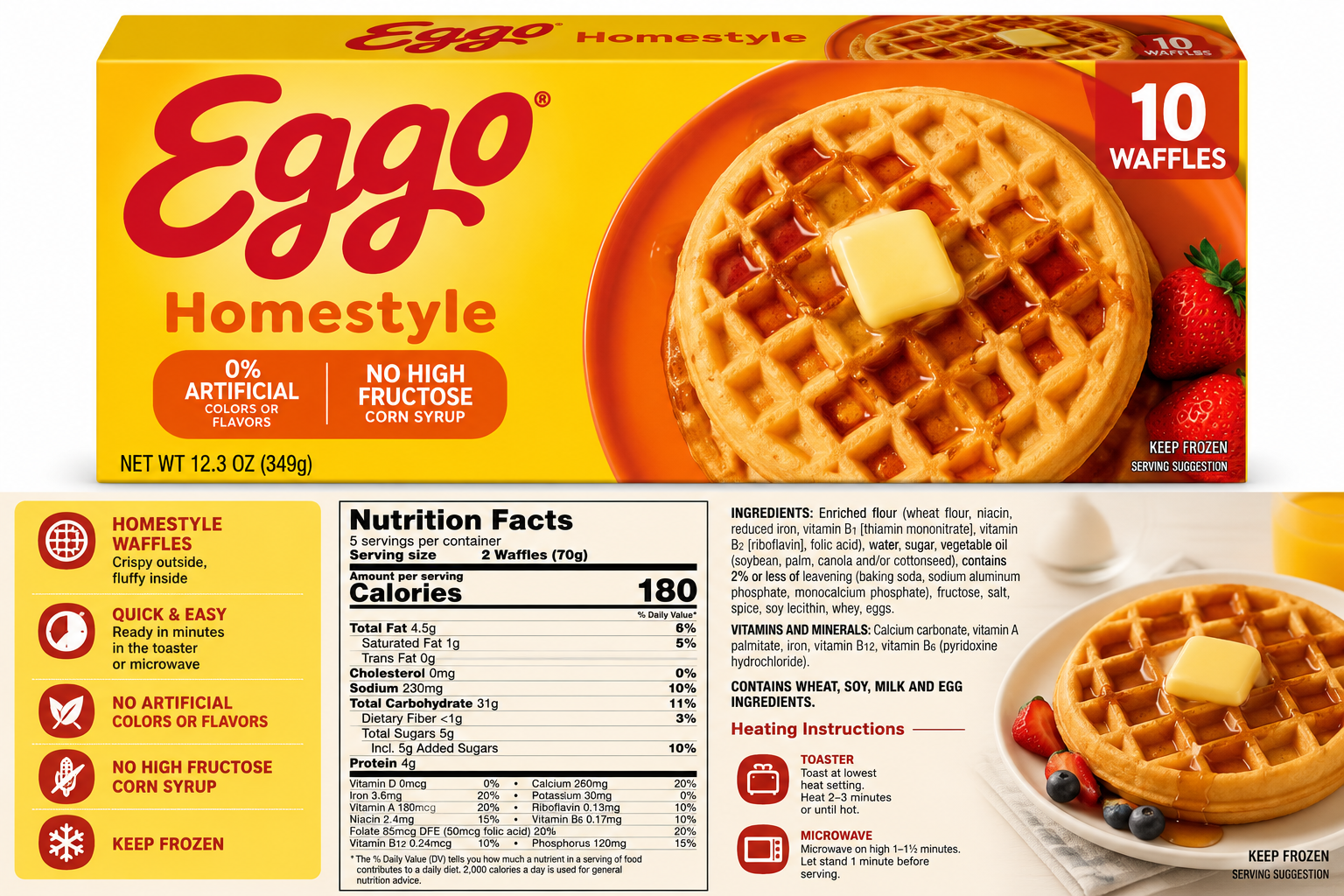 Eggo Homestyle Waffles, 10 Count