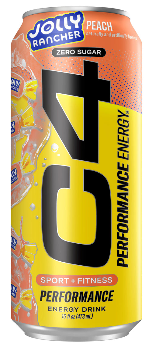 C4 Performance Energy Jolly Rancher Peach Zero Sugar 16 fl oz Single Can