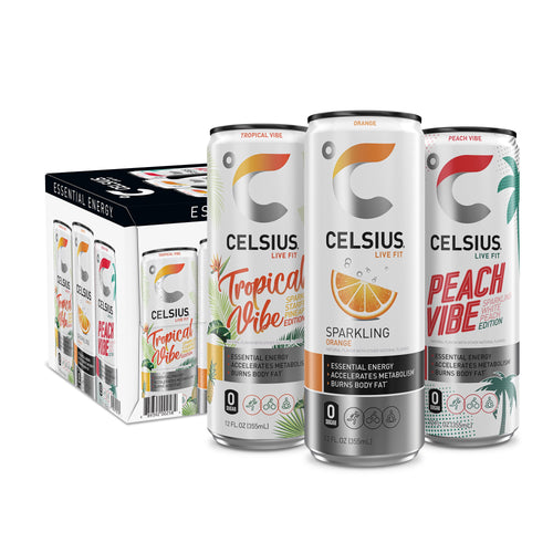 CELSIUS Sparkling Core Vibe Variety Pack Energy Drink 12 fl oz 12 Pack Cans
