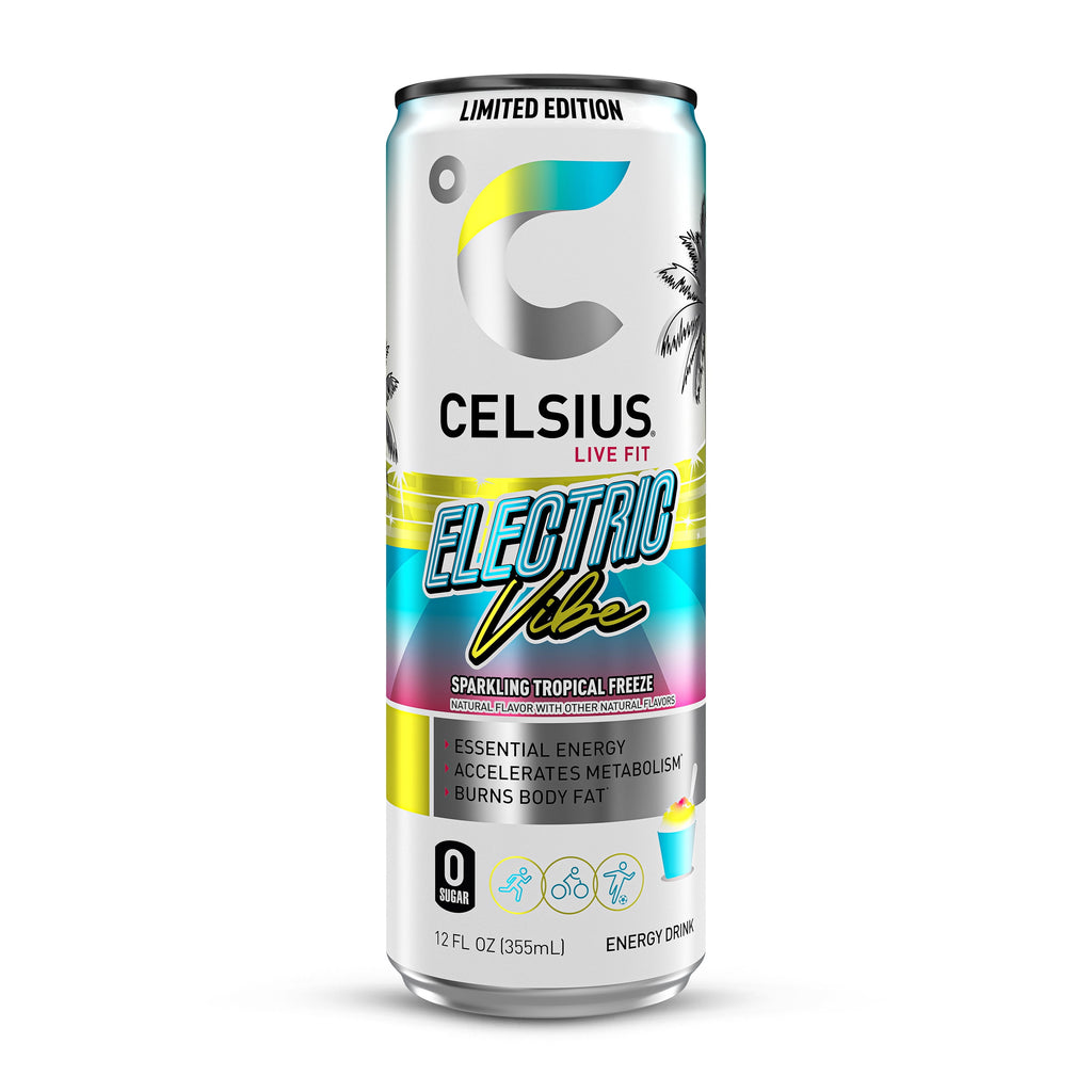 CELSIUS Sparkling Electric Vibe Energy Drink 12 fl oz Single Can