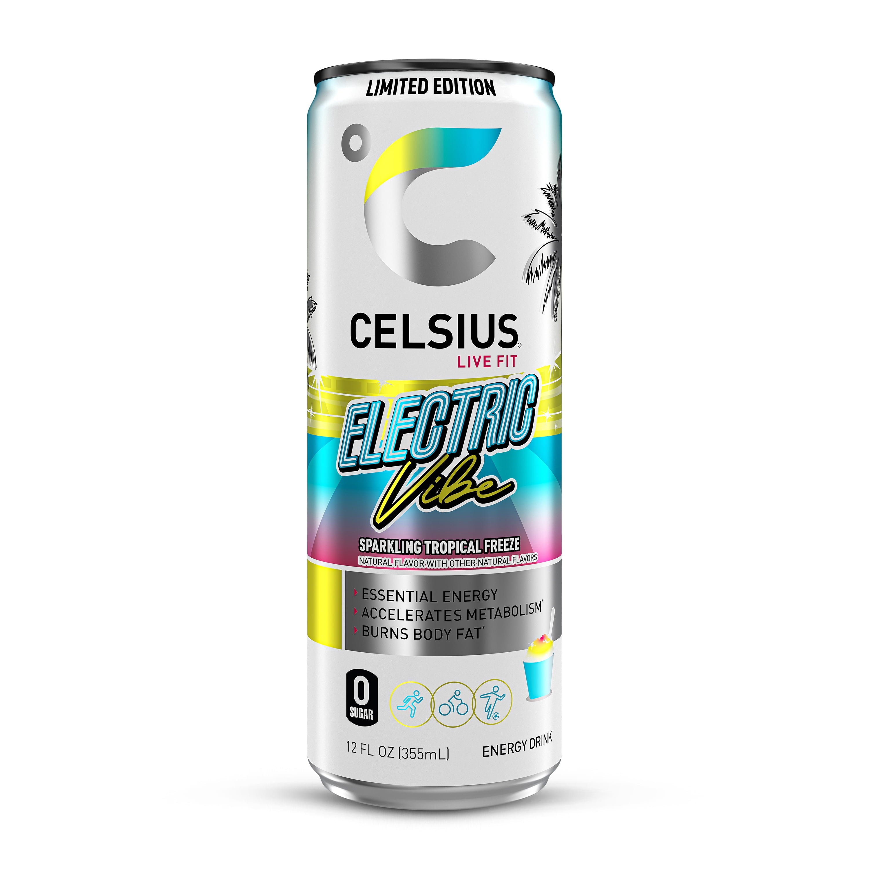 CELSIUS Sparkling Electric Vibe Energy Drink 12 fl oz Single Can