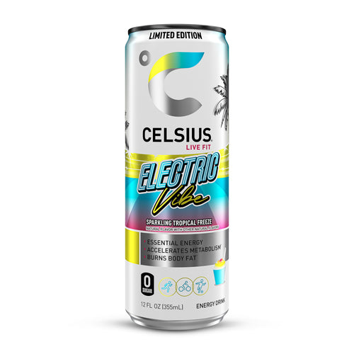 CELSIUS Sparkling Electric Vibe Energy Drink 12 fl oz Single Can