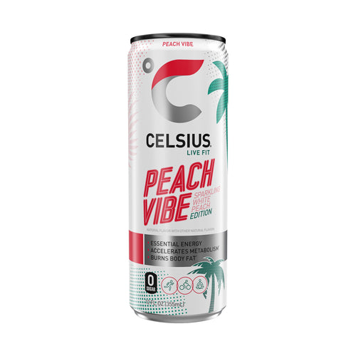 CELSIUS Sparkling Peach Vibe Energy Drink 12 fl oz Single Can