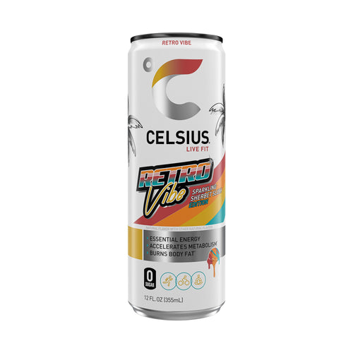 CELSIUS Sparkling Retro Vibe Functional Energy Drink 12 fl oz Single Can
