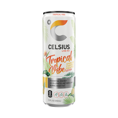 CELSIUS Sparkling Tropical Vibe Functional Energy Drink 12 fl oz Single Can