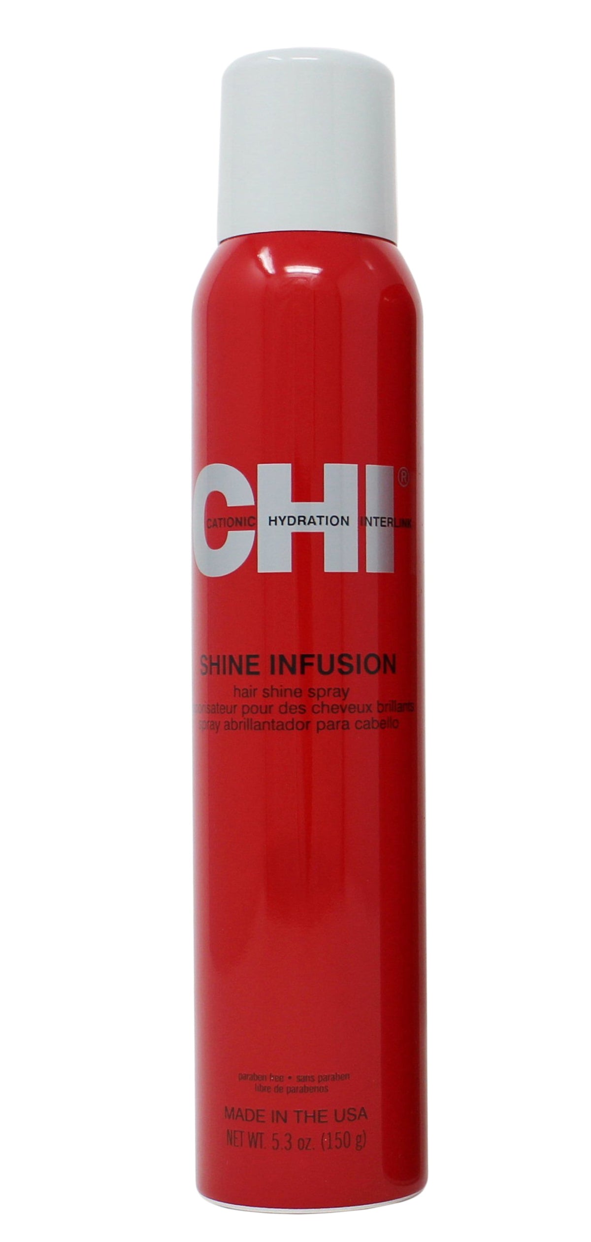 CHI Shine Infusion Strengthening & Split End Repair Hair Spray Strong Hold Non-Aerosol 5.3 oz