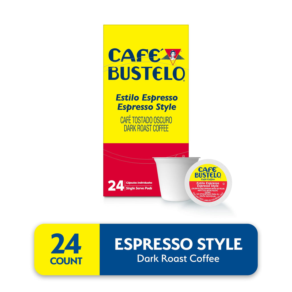 Café Bustelo Espresso-Style Dark Roast Naturally Caffeinated Coffee Keurig K-Cup Pods 24 Count Box