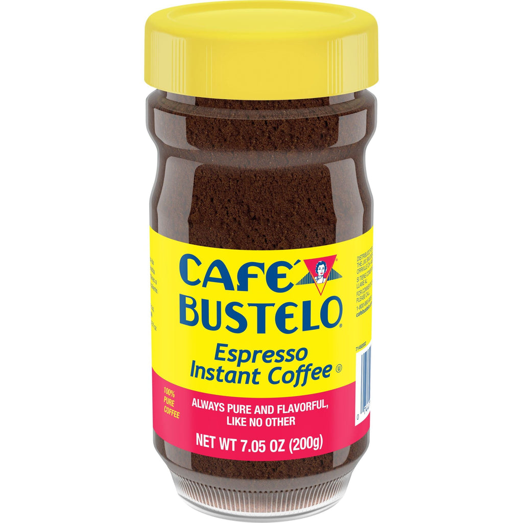 Café Bustelo Espresso Style Naturally Caffeinated Dark Roast Instant Coffee 7.05 oz Jar