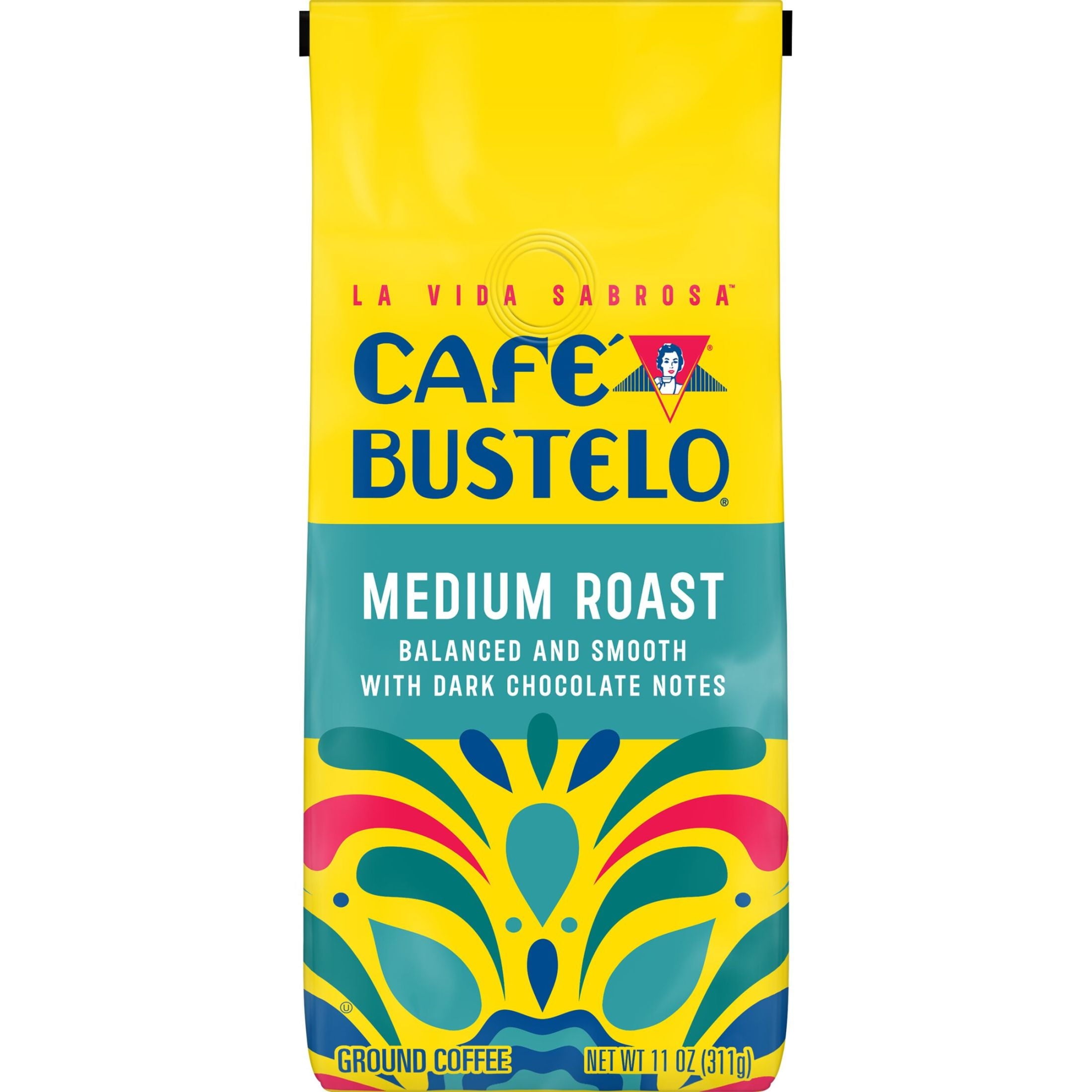 Café Bustelo Naturally Caffeinated Medium Roast Ground Coffee 11 oz Bag
