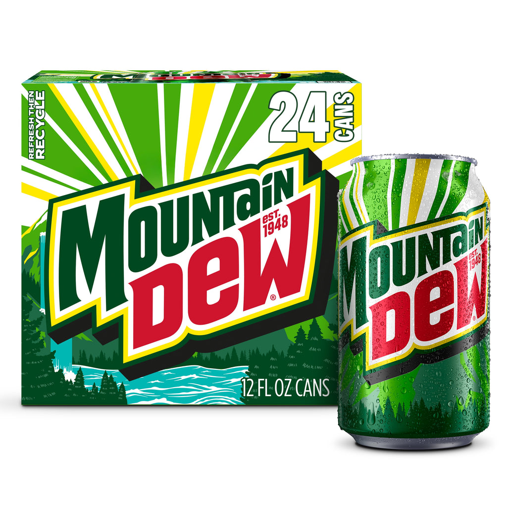 Mountain Dew Citrus Soda Pop Cans 12 Fl Oz 24 Pack