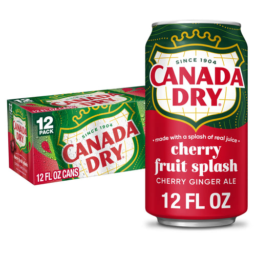 Canada Dry Caffeine Free Fruit Splash Cherry Ginger Ale Soda Pop Cans 12 Fl Oz 12 Pack
