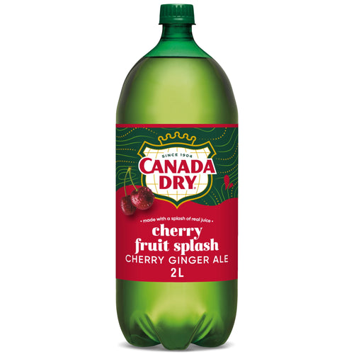 Canada Dry Caffeine Free Fruit Splash Cherry Ginger Ale Soda Pop Bottle 2 L