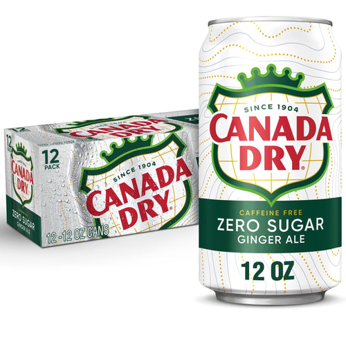 Canada Dry Caffeine Free Zero Sugar Ginger Ale Soda Pop Cans 12 Fl Oz 12 Pack