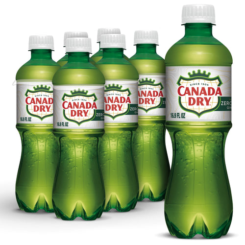 Canada Dry Caffeine Free Zero Sugar Ginger Ale Soda Pop Bottles 16.9 Fl Oz 6 Pack