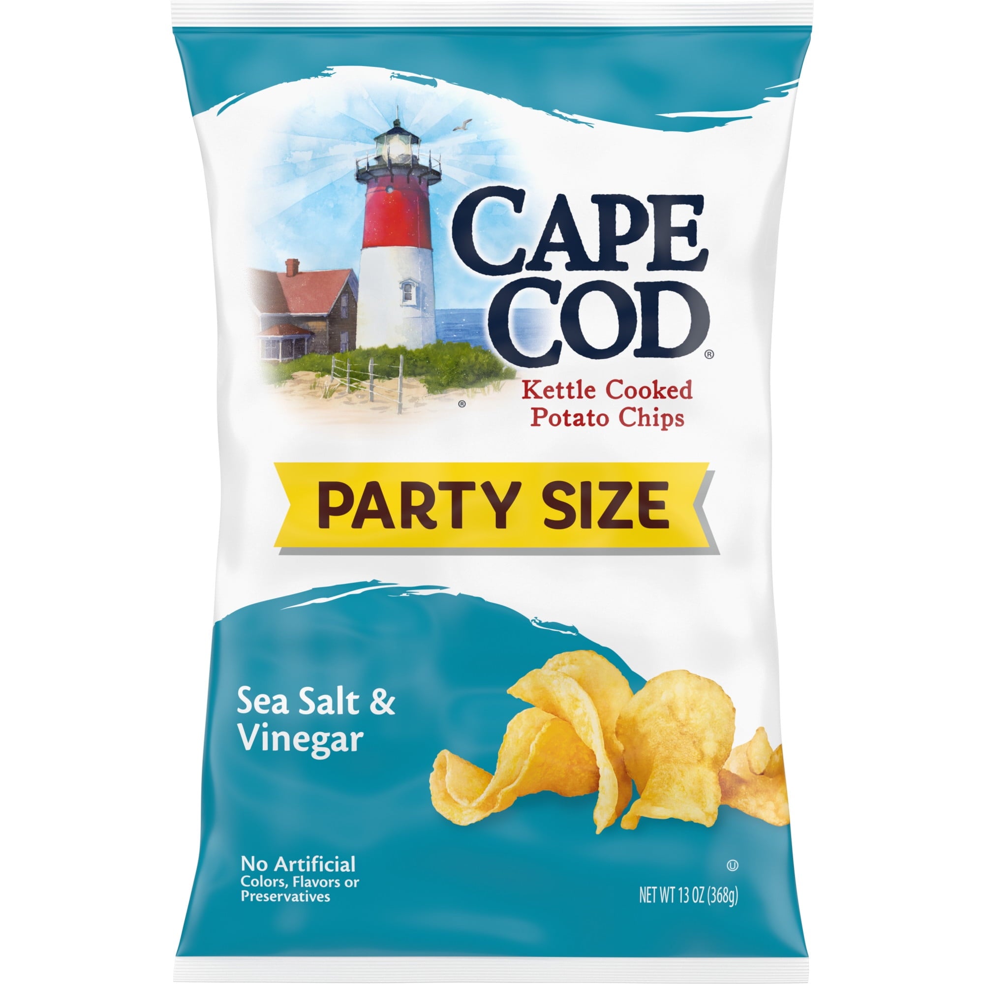 Sea Salt & Vinegar Kettle Cooked Potato Chips 13 Oz Cape Cod