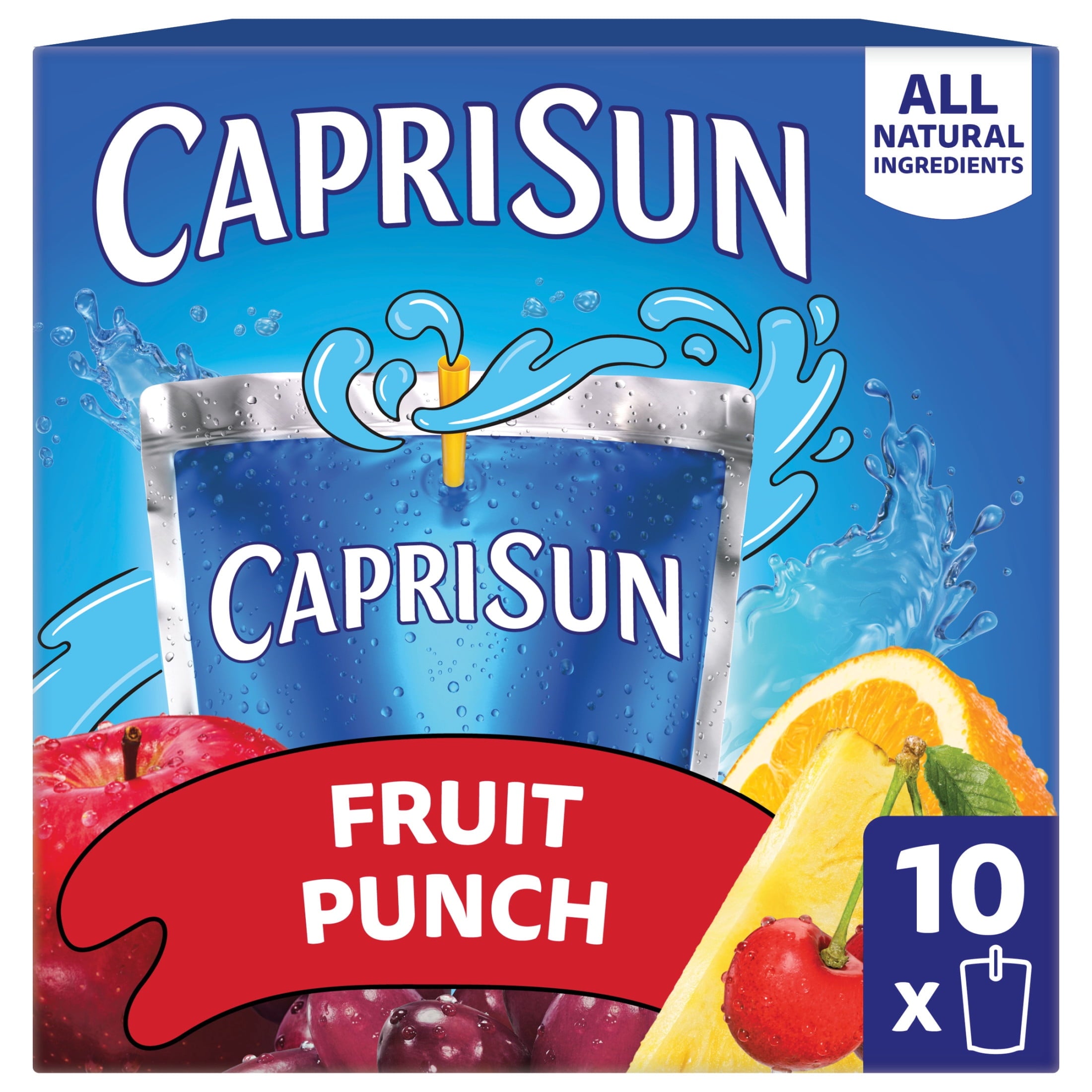 Capri Sun Fruit Punch Flavored Juice Drink Blend 6 fl oz 10 Pack