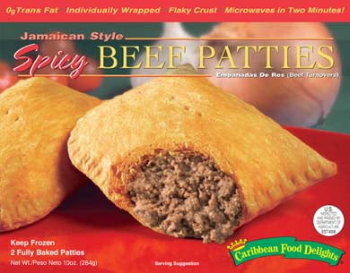 Caribbean Food Delights Jamaican Style Spicy Beef Patties 10 Oz Frozen 2 Count