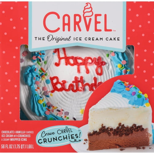 Chocolate & Vanilla Ice Cream Cake with Crunchies 56 Fl Oz Frozen Dessert Carvel