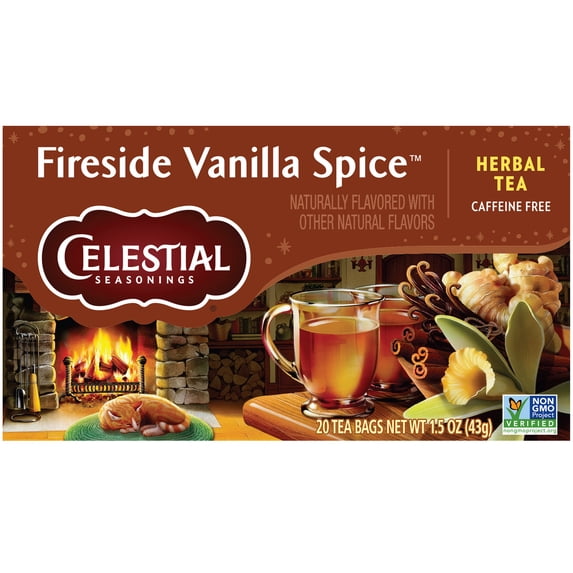Celestial Seasonings Fireside Vanilla Spice Caffeine-Free Herbal Tea Bags 20 Count