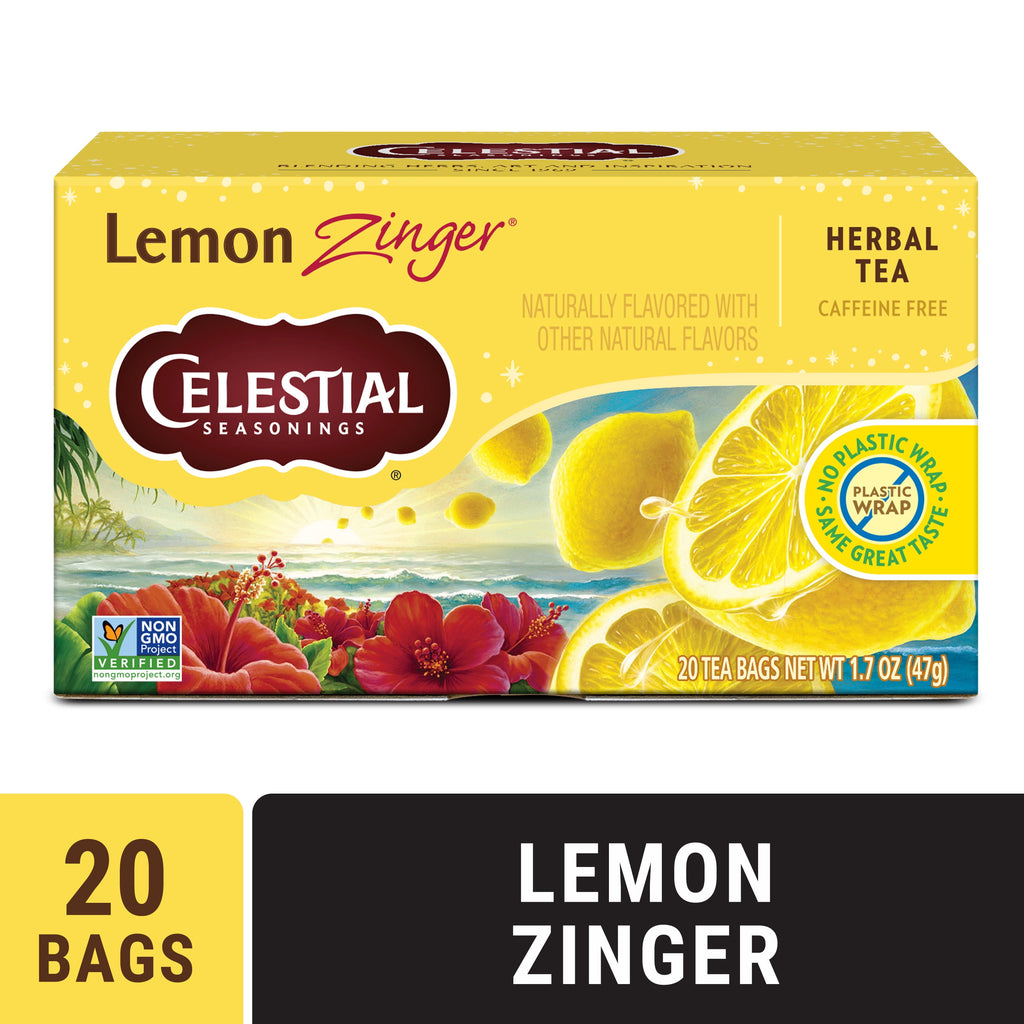 Celestial Seasonings Lemon Zinger Caffeine-Free Herbal Tea Bags 1.7 oz 20 Count