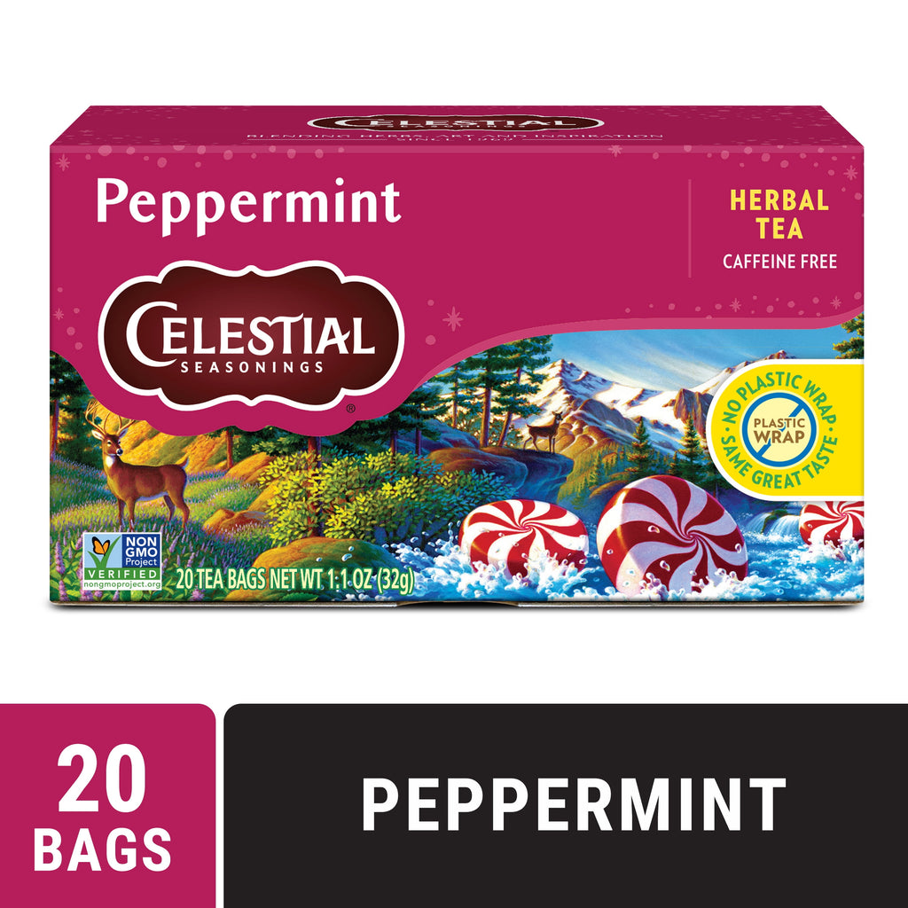Celestial Seasonings Peppermint Caffeine-Free Herbal Tea Bags 1.7 oz 20 Count