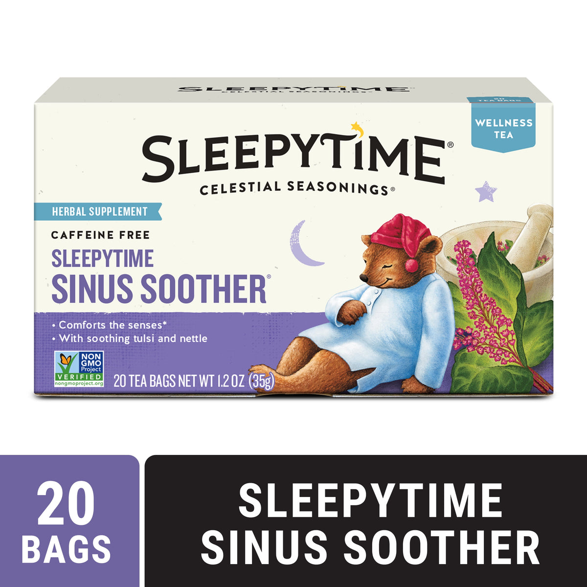 Celestial Seasonings Sleepytime Wellness Sinus Soother Caffeine-Free Herbal Tea Bags 1.2 oz 20 Count