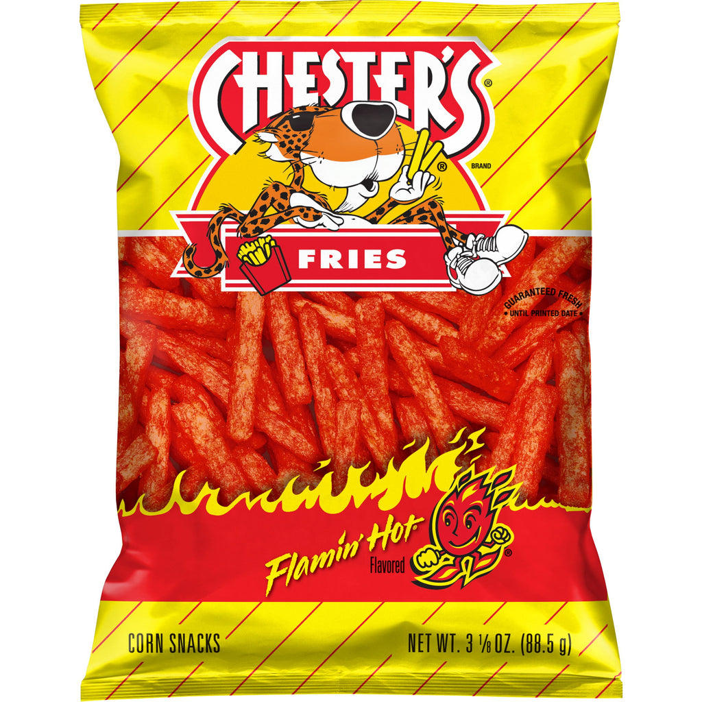 Flamin' Hot Flavored Corn Snacks Fries 3.125 Oz 1 Count Chester's