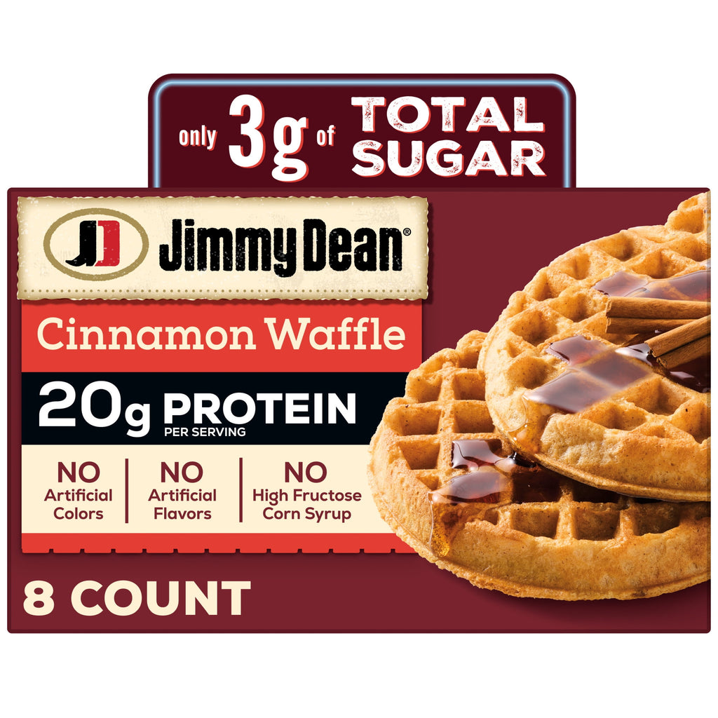 Jimmy Dean Protein Cinnamon Waffles Frozen 8 Count 11.28 Oz