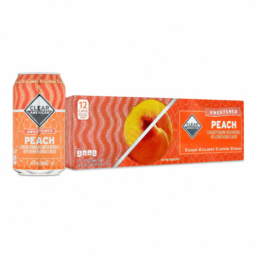Clear American Golden Peach Sparkling Water 12 fl oz Cans 12 Pack