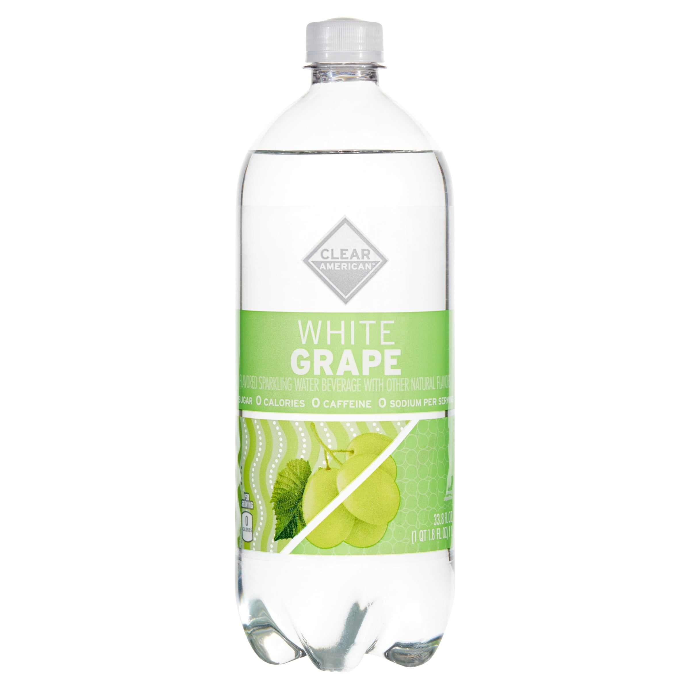 Clear American White Grape Sparkling Water 33.8 fl oz Single Bottle
