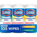 Clorox Disinfecting Cleaning Wipes Variety Pack Bleach Free Fresh Scent and Crisp Lemon 35 Count Pack of 3