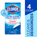 Clorox Bleach & Blue Toilet Bowl Cleaner Tablets Rain Clean 4 Count