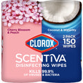 Clorox Scentiva Disinfecting Wipes Cherry Blossom 150 Count Pack of 2