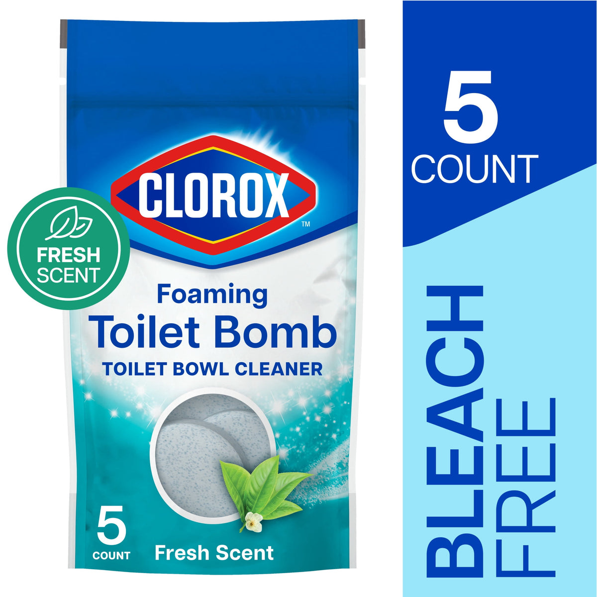 Clorox Foaming Toilet Bomb Bleach Free Fresh Scent 5 Count