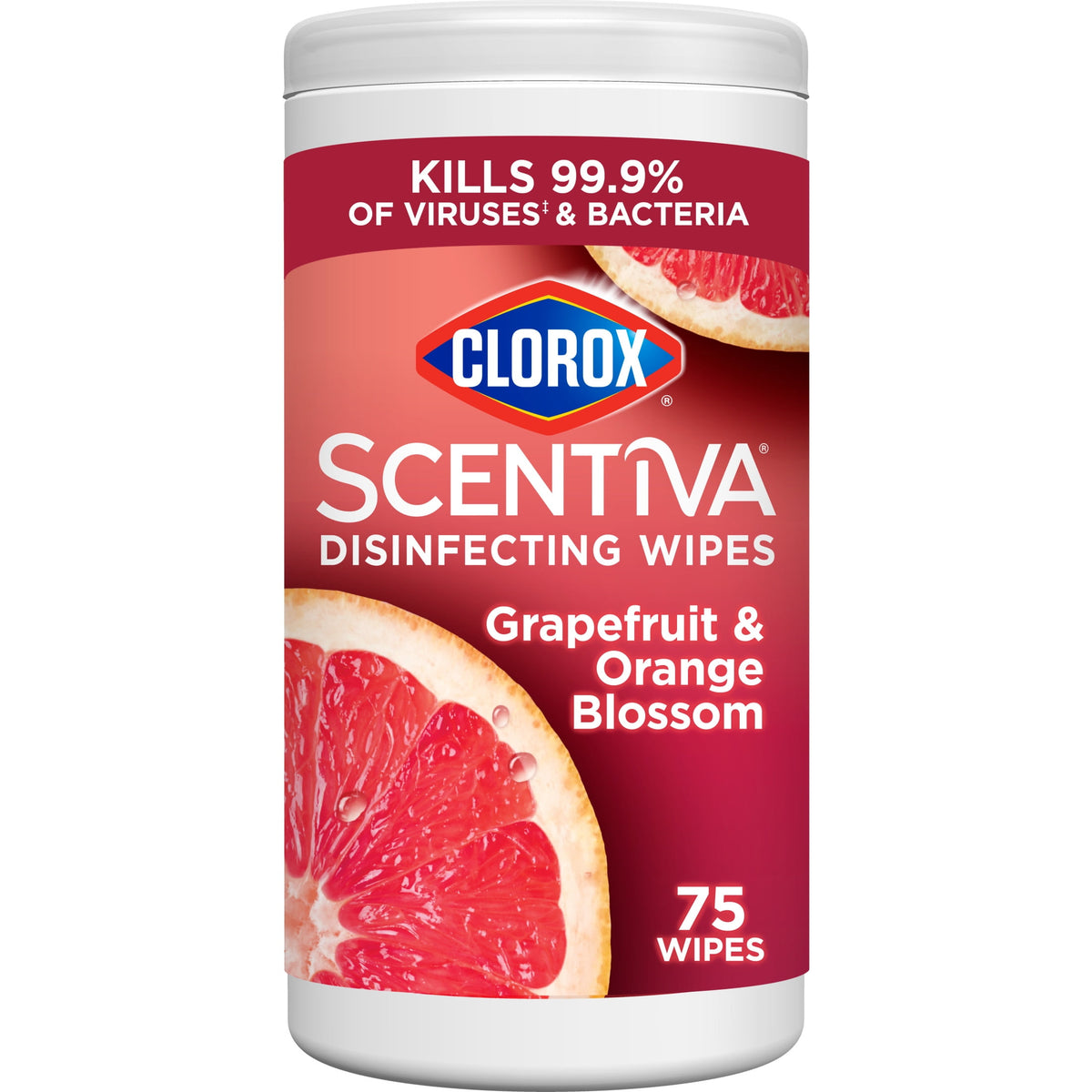 Clorox Scentiva Disinfecting Wipes Grapefruit & Orange Blossom 75 Count