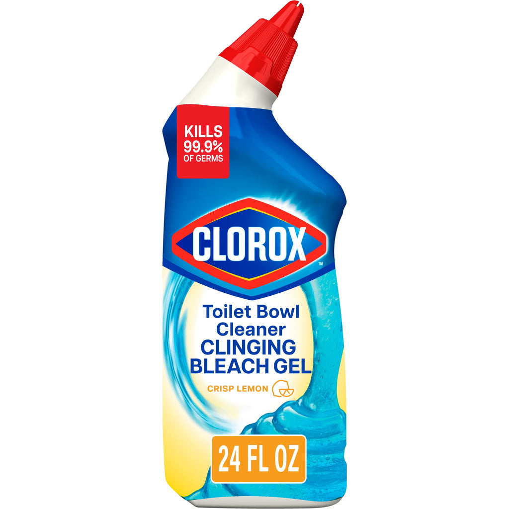 Clorox Toilet Bowl Cleaner Clinging Bleach Gel Crisp Lemon 24 fl oz