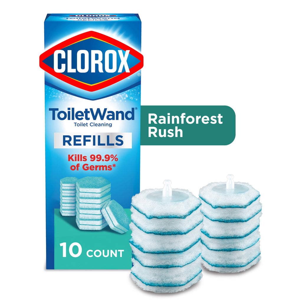 Clorox ToiletWand Disinfecting Brush Refills Rainforest Rush 10 Count