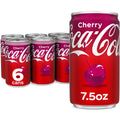 Cherry Soda Pop Mini Cans 7.5 Fl Oz 6 Pack Coca-Cola