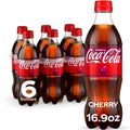 Cherry Soda Pop Bottles 16.9 Fl Oz 6 Pack Coca-Cola