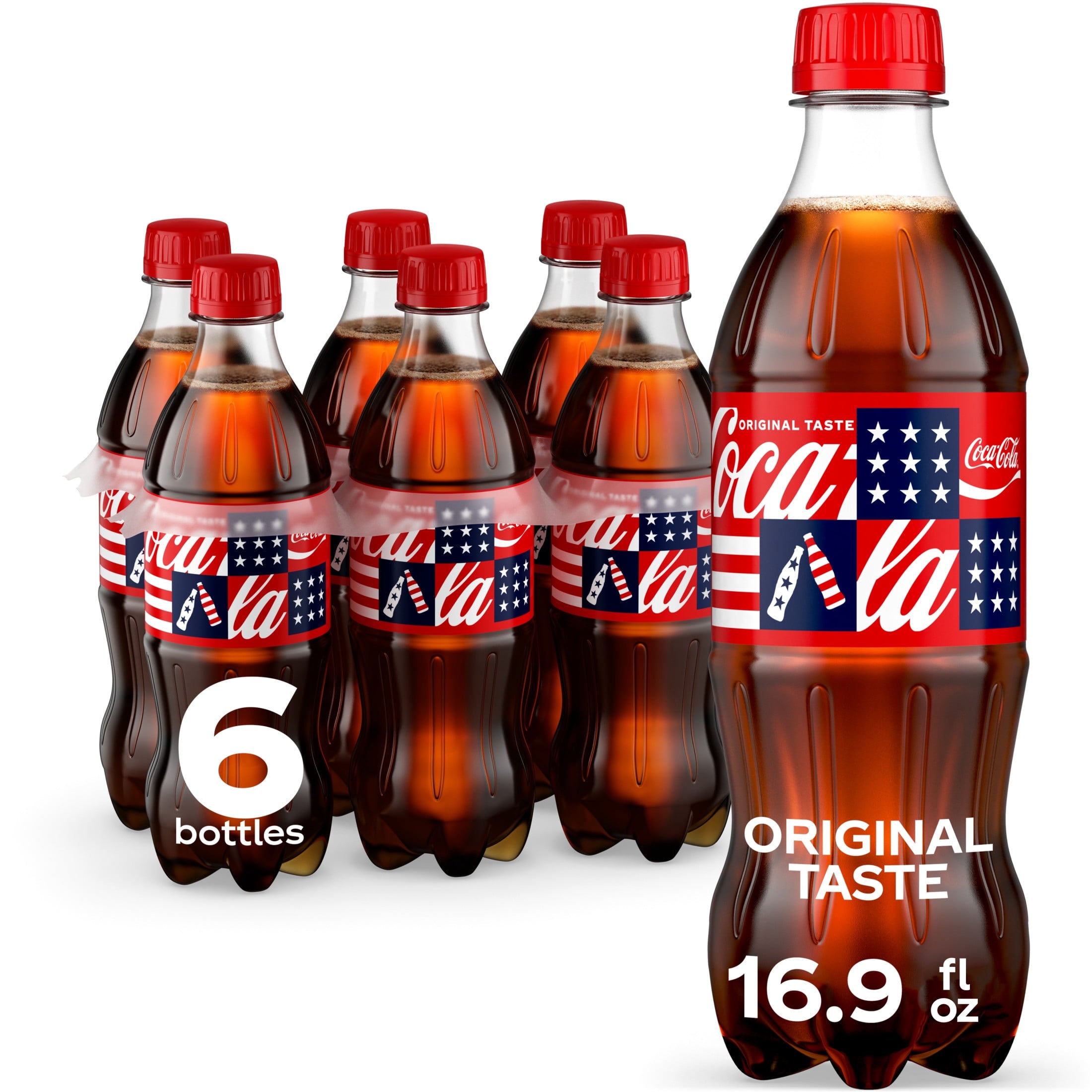 Soda Pop Bottles 16.9 Fl Oz 6 Pack Coca-Cola
